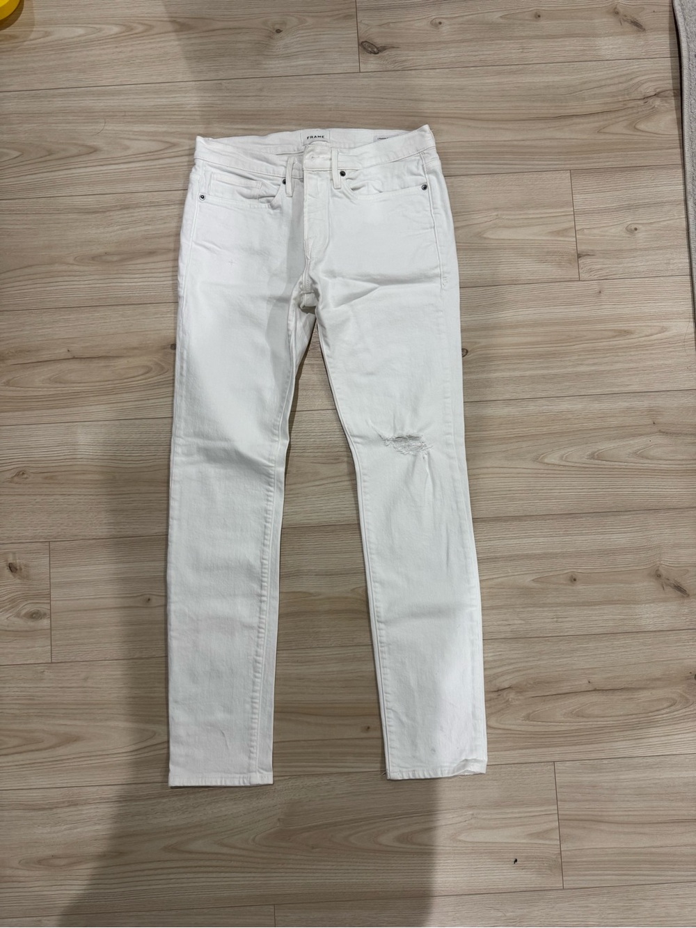 Frame Denim L'Homme Skinny White Jeans